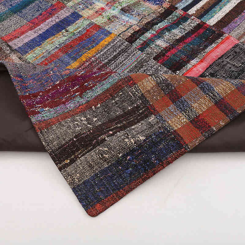 Gri Anadolu Çaput Patchwork Kilim - 206 cm x 296 cm - K0058222