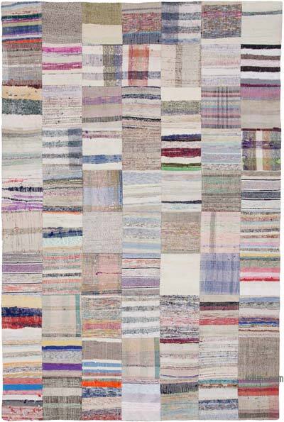 Multicolor Alfombra Kilim De Retazos - 201 cm x 300 cm