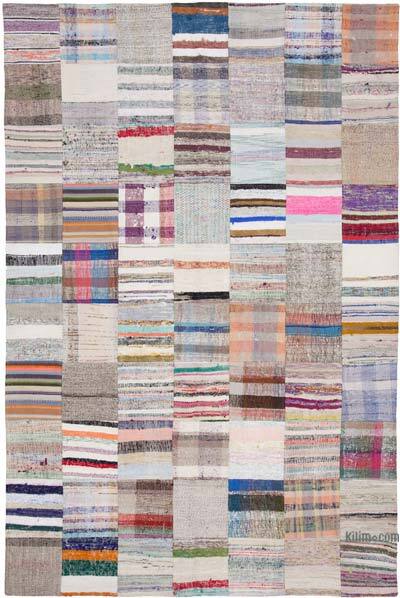 Multicolor Alfombra Kilim De Retazos - 200 cm x 302 cm