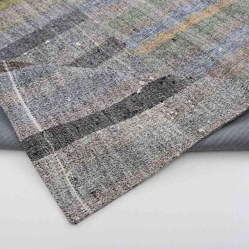 Grey, Multicolor Patchwork Kilim Rug - 8' 1" x 11' 6" (97" x 138") - K0058236