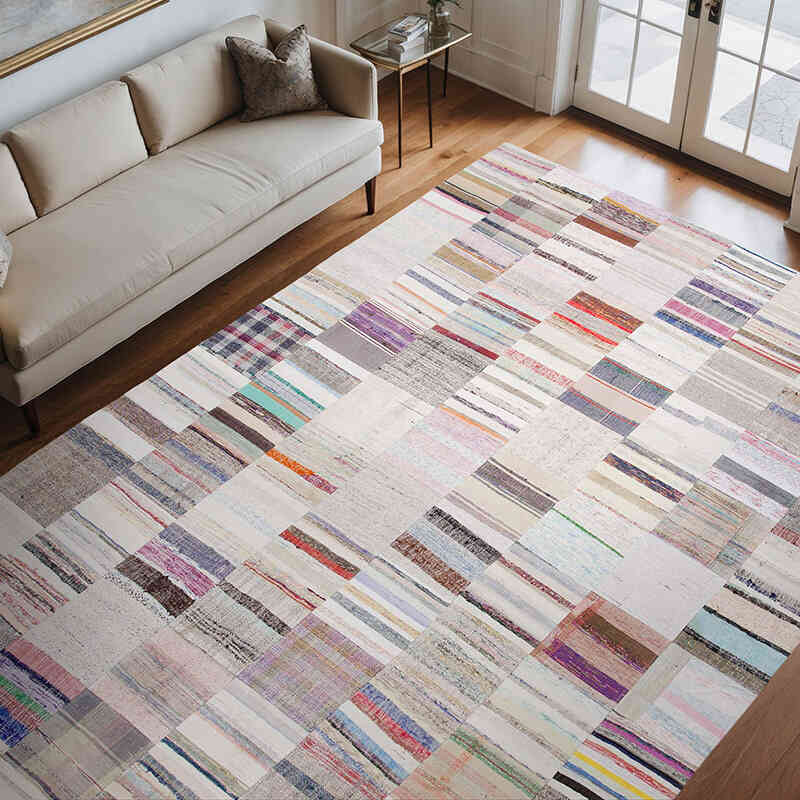 Multicolor Patchwork Kilim Rug - 8' 1" x 11' 7" (97" x 139") - K0058249