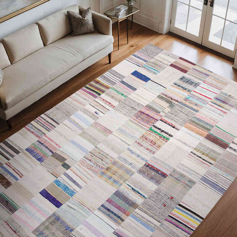 Multicolor Patchwork Kilim Rug - 8' 2" x 12' 2" (98" x 146") - K0058250