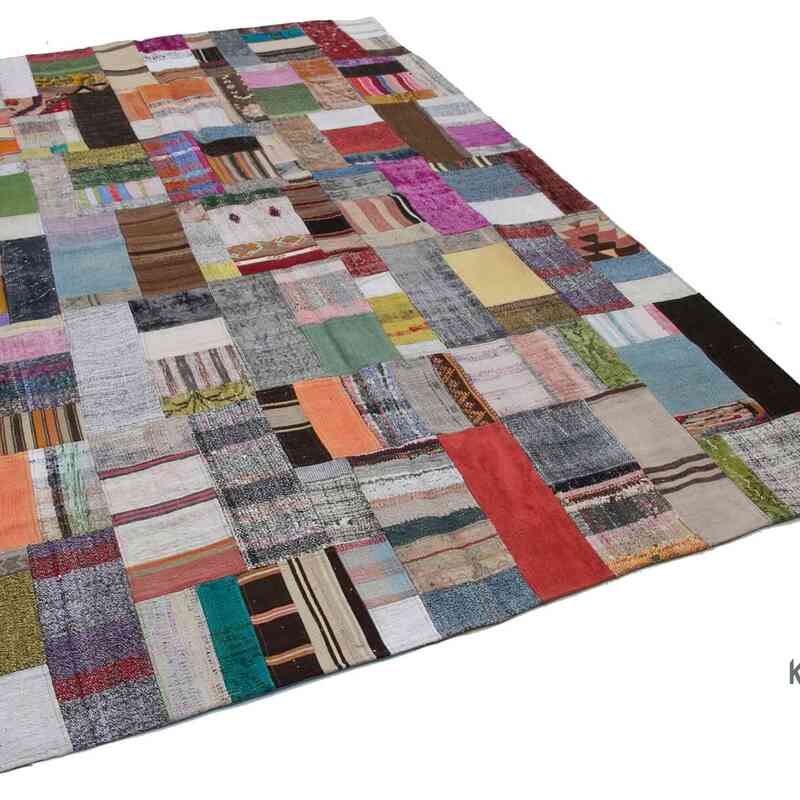 Multicolor Patchwork Kilim Rug - 6' 7" x 9' 10" (79" x 118") - K0058275