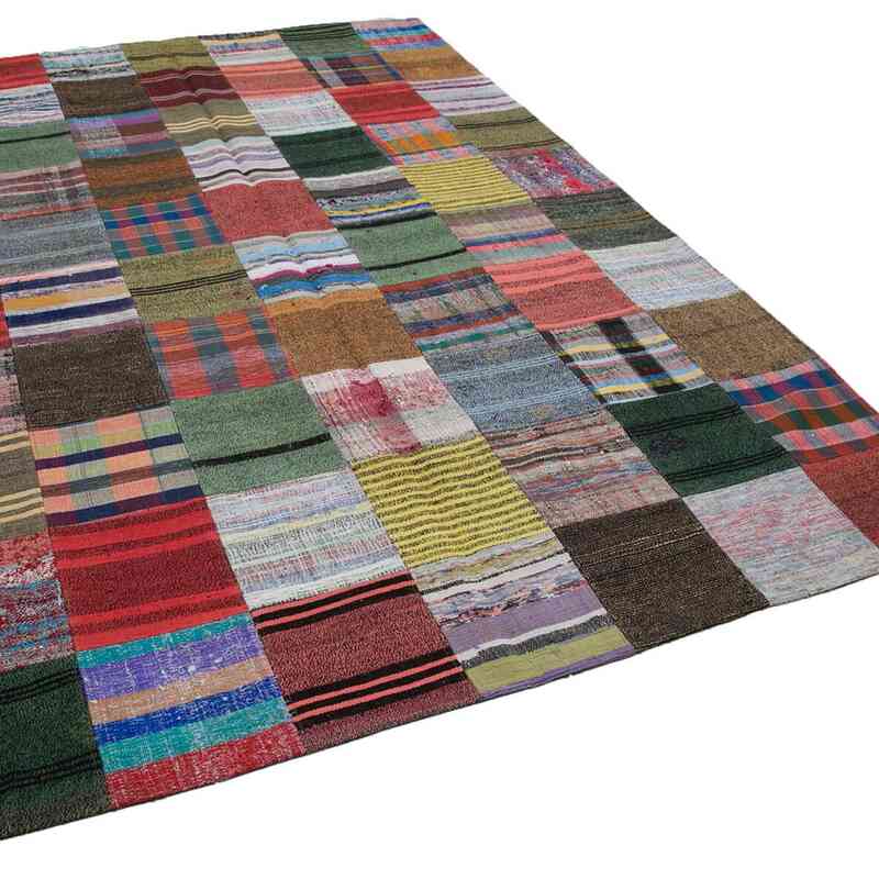 Multicolor Patchwork Kilim Rug - 6' 10" x 9' 11" (82" x 119") - K0058284