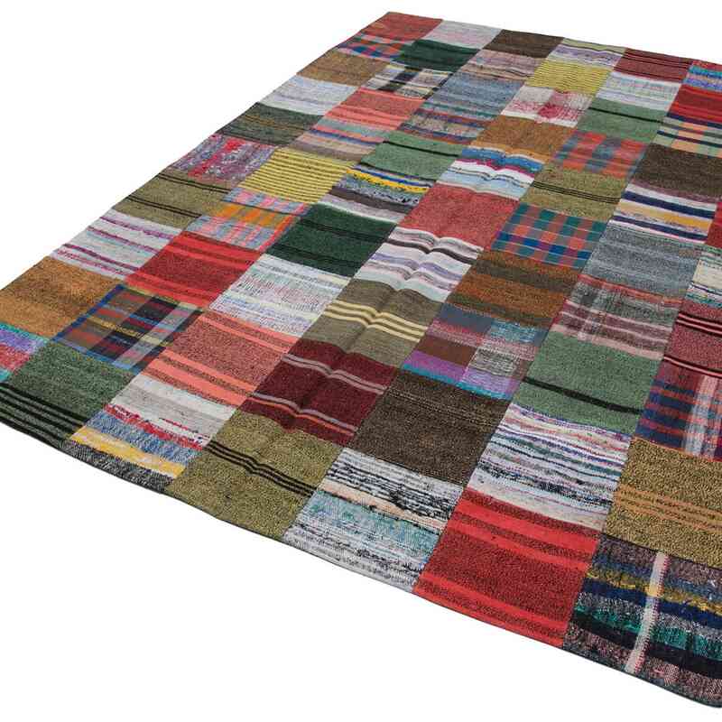 Multicolor Patchwork Kilim Rug - 6' 10" x 9' 11" (82" x 119") - K0058284