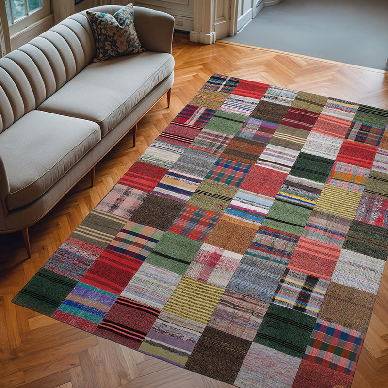 Alfombra Kilim De Retazos - 209 cm x 302 cm - K0058284