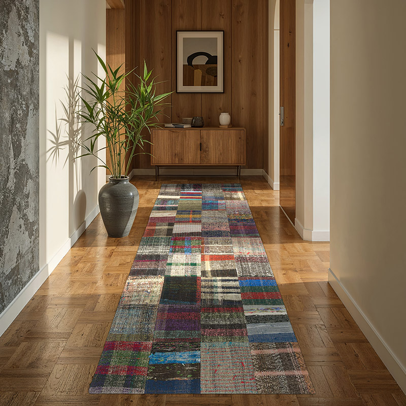 Patchwork Kilim Runner - 3' 3" x 8' 2" (39" x 98") - K0058311