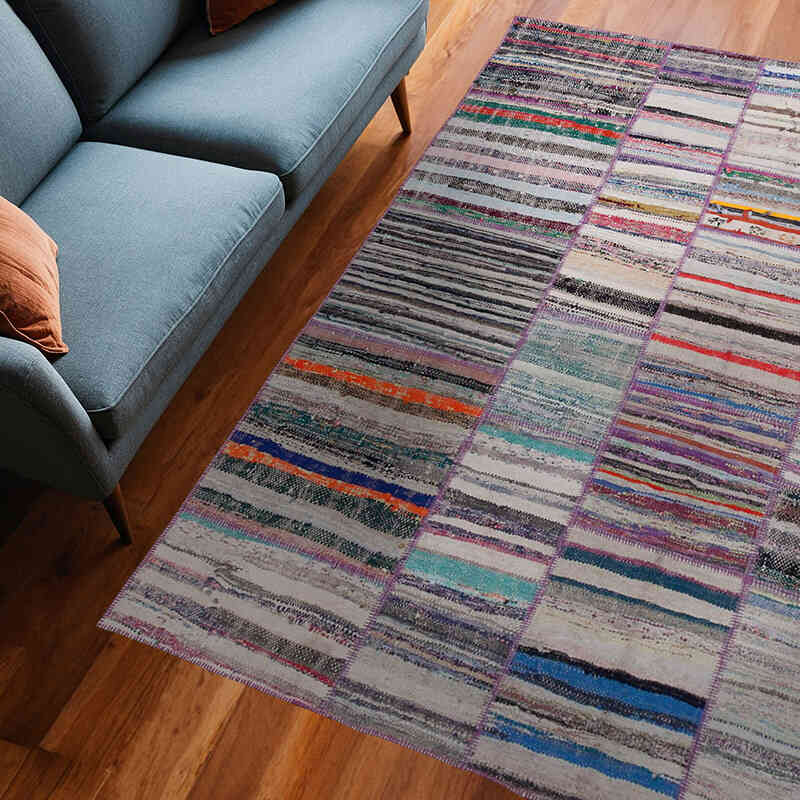 Patchwork Kilim Rug - 6' 7" x 7' 9" (79" x 93") - K0058319