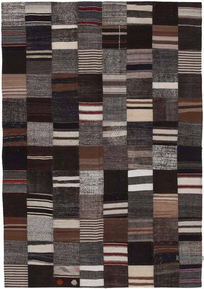Kahverengi Anadolu Çaput Patchwork Kilim - 170 cm x 242 cm