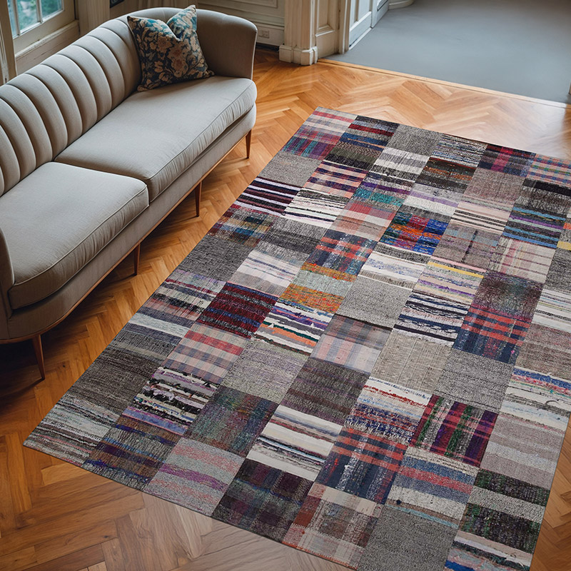 Patchwork Kilim Rug - 6' 11" x 10'  (83" x 120") - K0058345