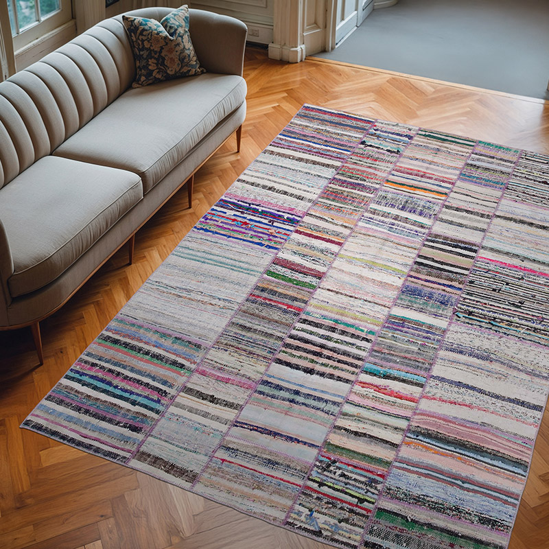 Alfombra Kilim De Retazos - 198 cm x 281 cm - K0058351