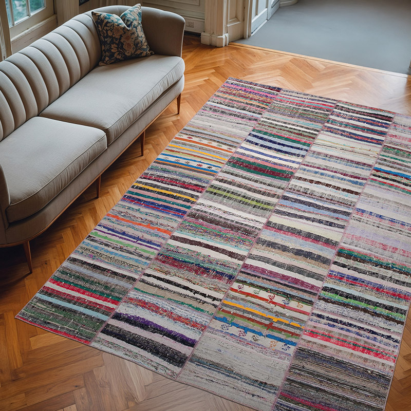 Alfombra Kilim De Retazos - 203 cm x 285 cm - K0058352