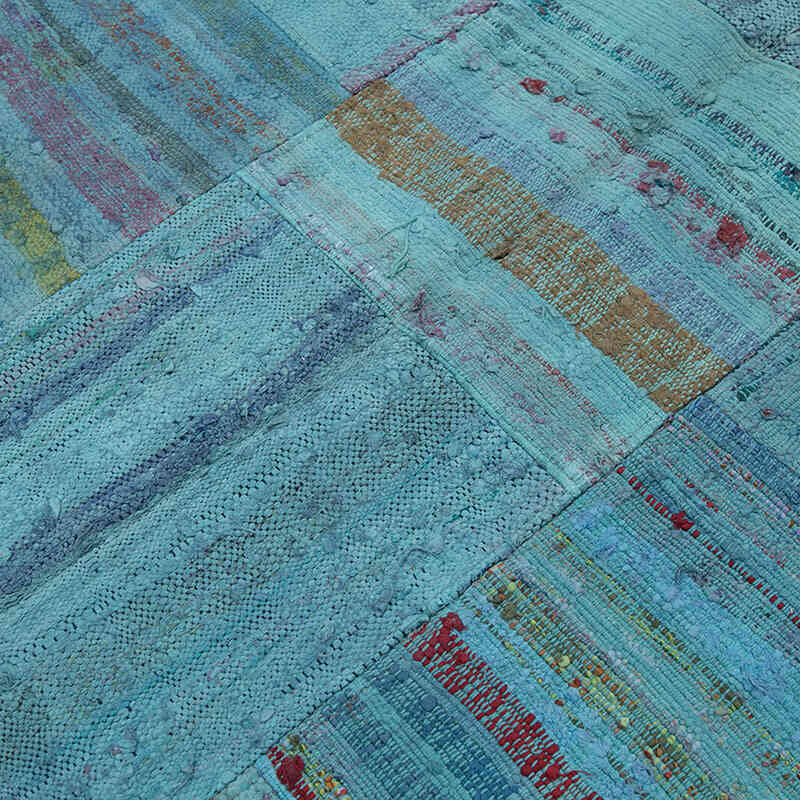 Aqua Patchwork Kilim Rug - 6' 8" x 10' 1" (80" x 121") - K0058353