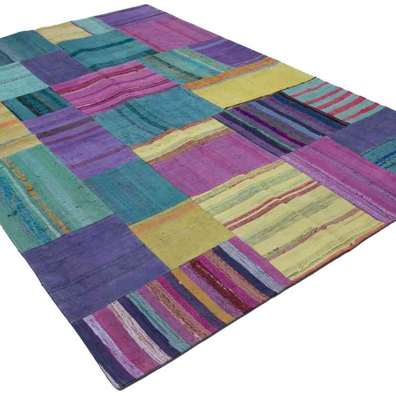 Multicolor Patchwork Kilim Rug - 6' 7" x 9' 11" (79" x 119") - K0058376