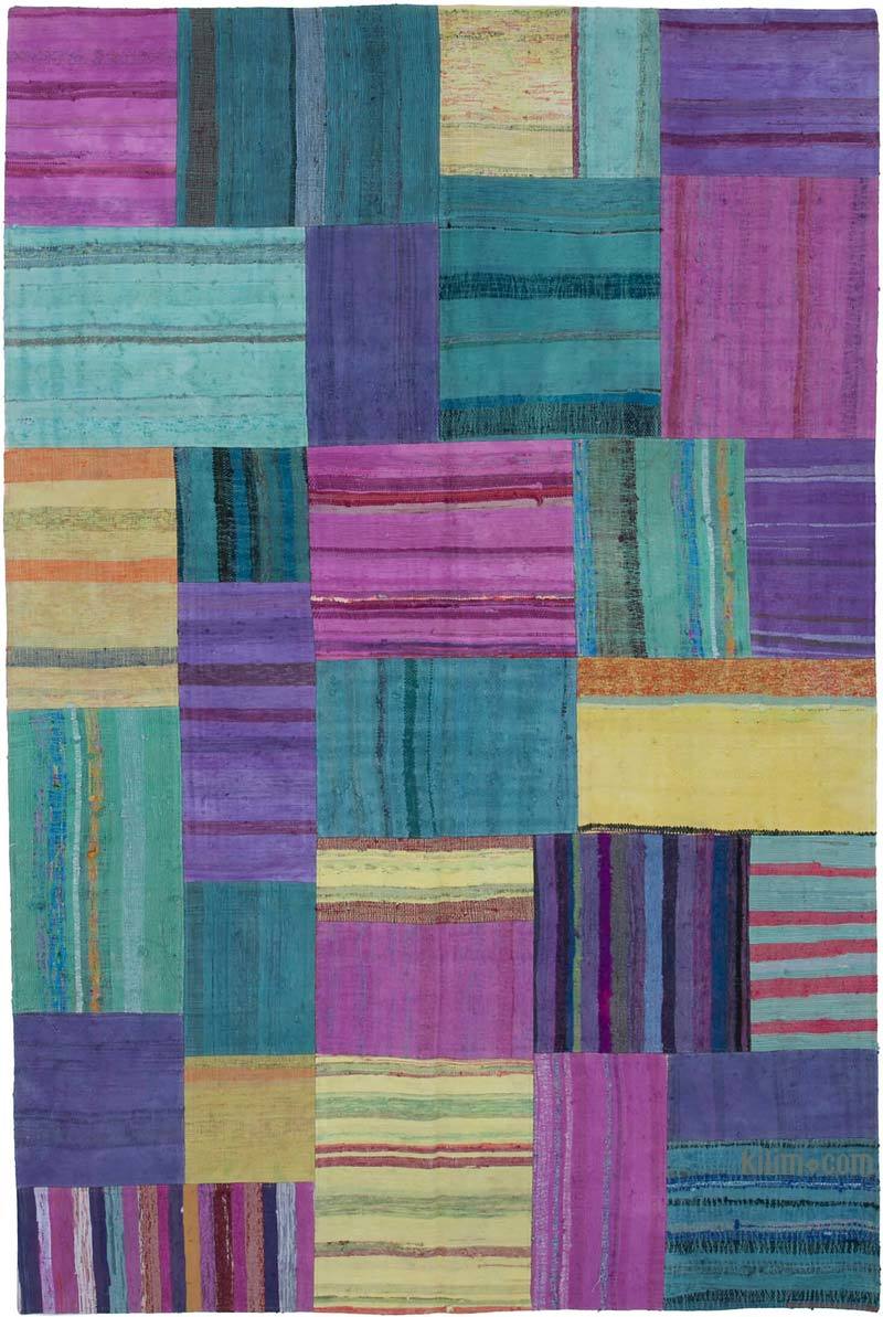 Multicolor Patchwork Kilim Rug - 6' 7" x 9' 11" (79" x 119") - K0058376