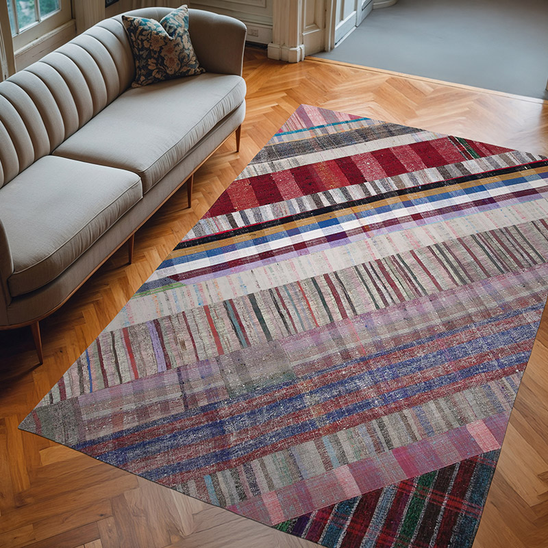 Patchwork Kilim Rug - 6' 8" x 10'  (80" x 120") - K0058389