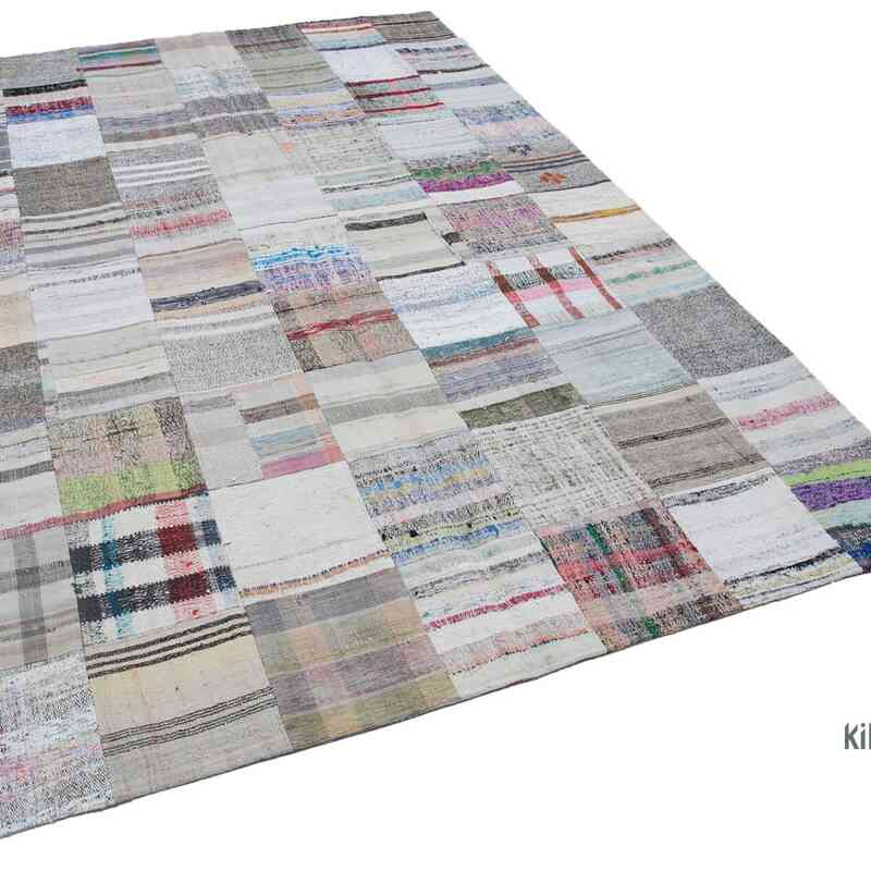 Multicolor Patchwork Kilim Rug - 6' 8" x 9' 10" (80" x 118") - K0058397