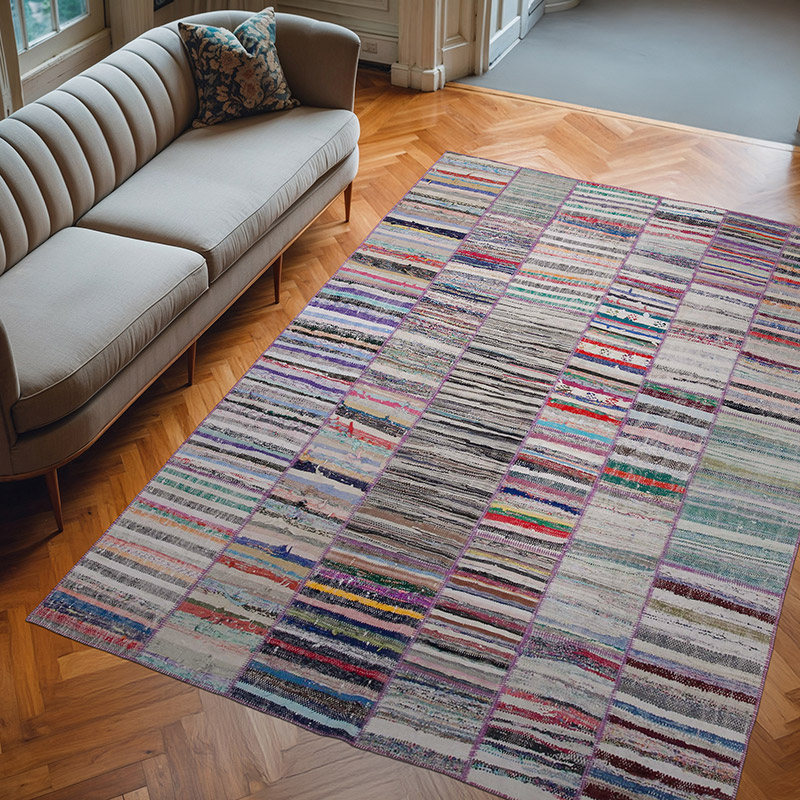 Patchwork Kilim Rug - 6' 8" x 9' 7" (80" x 115") - K0058402