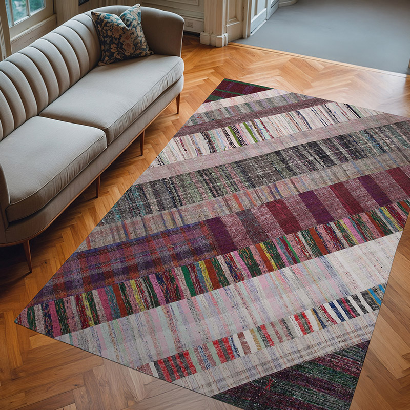 Patchwork Kilim Rug - 6' 7" x 10'  (79" x 120") - K0058403