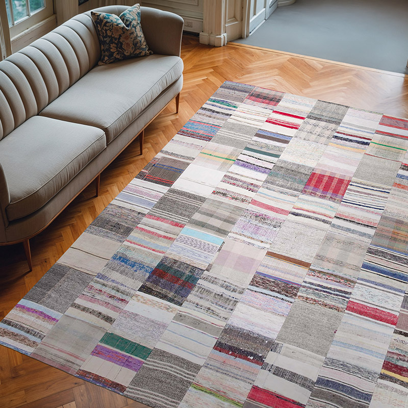 Patchwork Kilim Rug - 8' 2" x 10'  (98" x 120") - K0058418