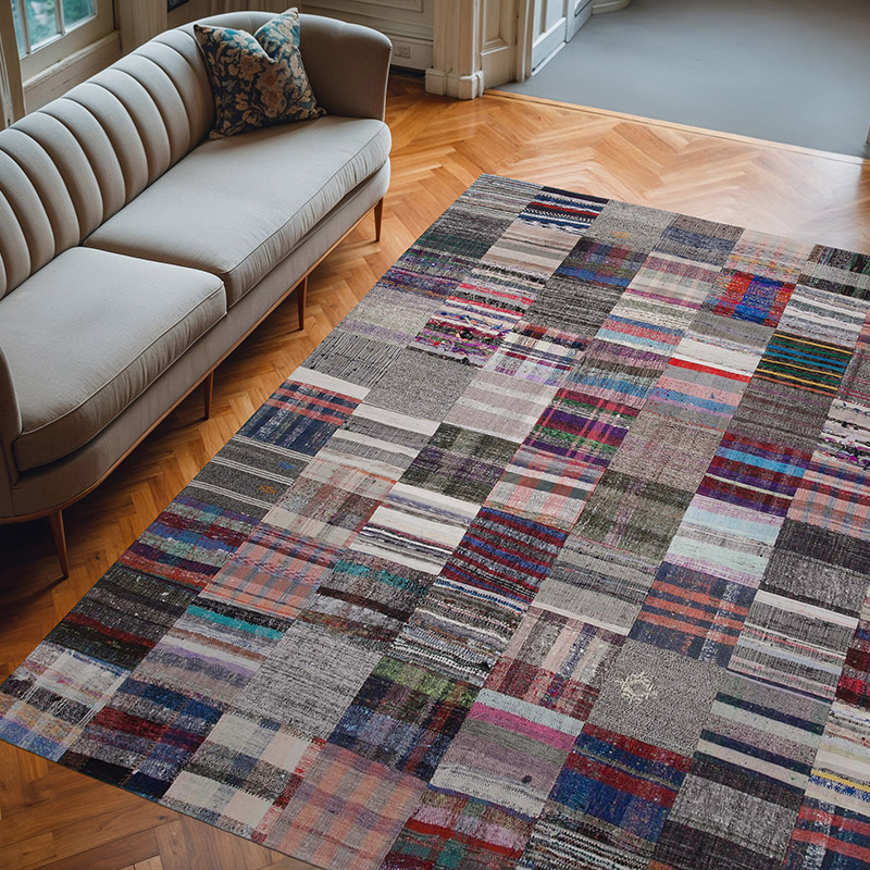 Anadolu Çaput Patchwork Kilim - 240 cm x 298 cm - K0058421