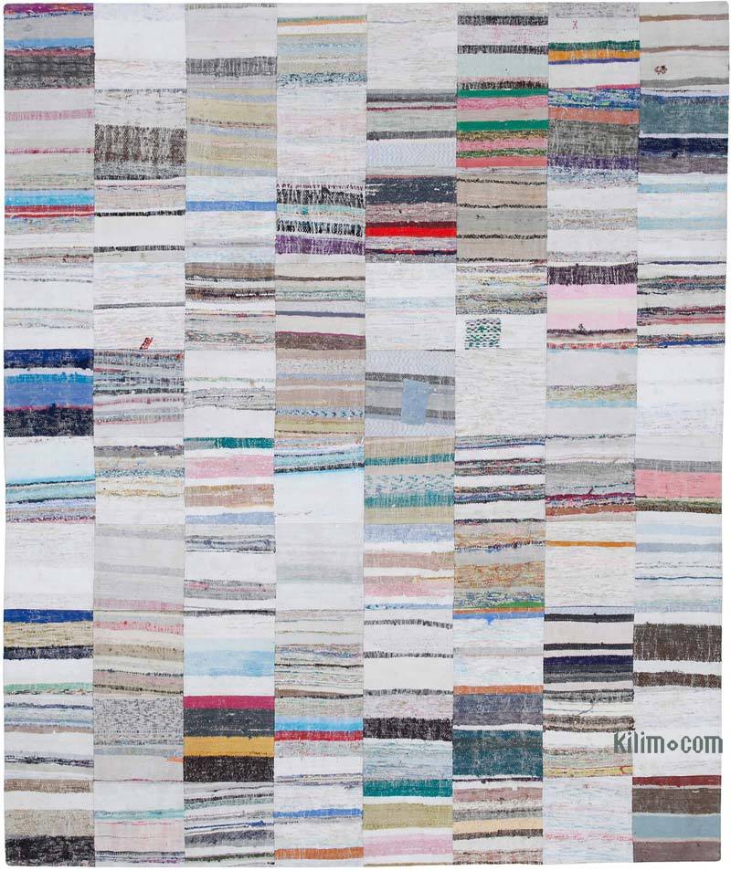 Multicolor Patchwork Kilim Rug - 8' 2" x 9' 9" (98" x 117") - K0058427