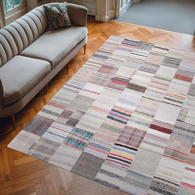 Patchwork Kilim Rug - 8' 2" x 10'  (98" x 120") - K0058439