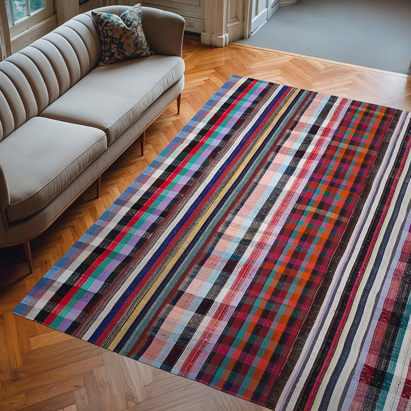 Patchwork Kilim Rug - 8'  x 10' 1" (96" x 121") - K0058446