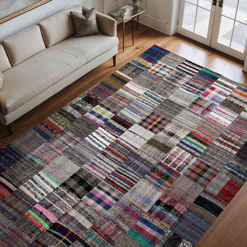 Patchwork Kilim Rug - 7' 10" x 11' 9" (94" x 141") - K0058459