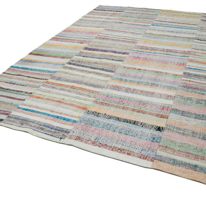 Beige, Multicolor Patchwork Kilim Rug - 9' 1" x 12' 10" (109" x 154") - K0058505