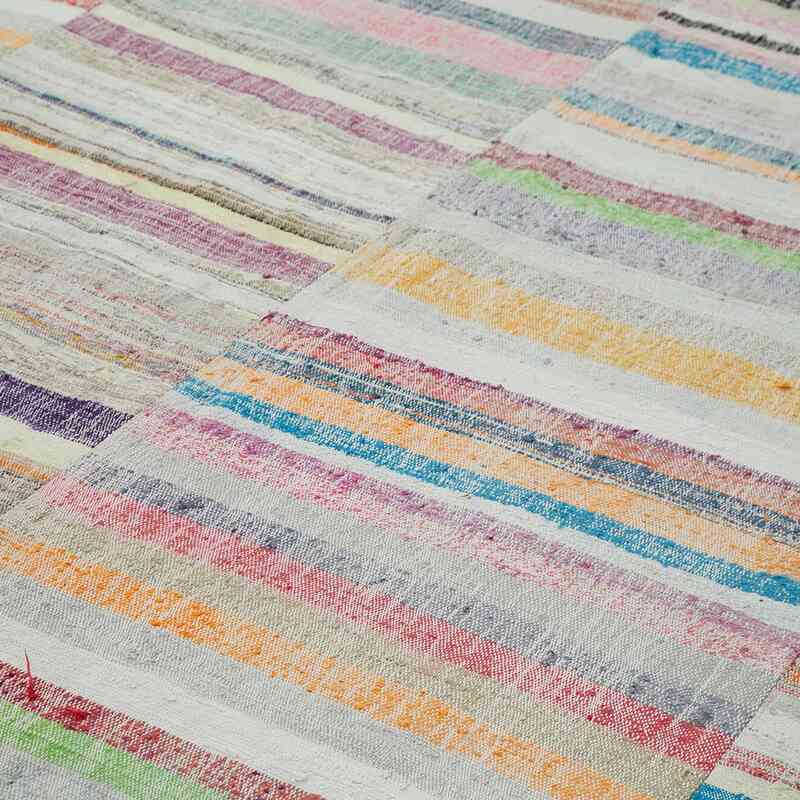 Beige, Multicolor Patchwork Kilim Rug - 9' 1" x 12' 10" (109" x 154") - K0058505