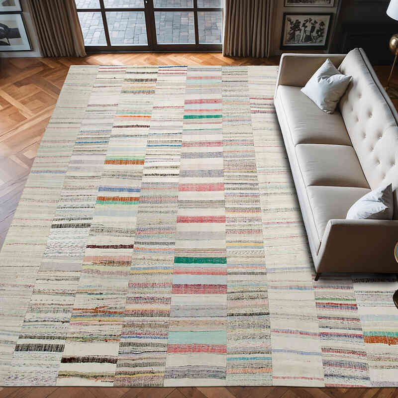 Multicolor Patchwork Kilim Rug - 10'  x 13' 5" (120" x 161") - K0058532