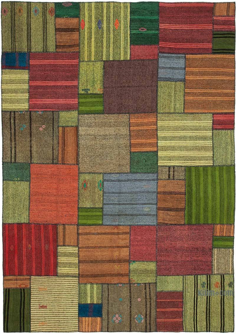 Multicolor Patchwork Kilim Rug - 8' 2" x 11' 7" (98" x 139") - K0058572