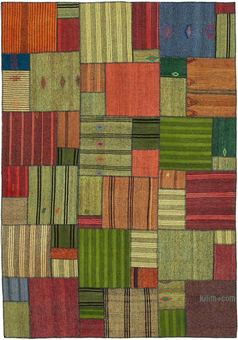 Multicolor Patchwork Kilim Rug - 8' 2" x 11' 7" (98" x 139") - K0058578