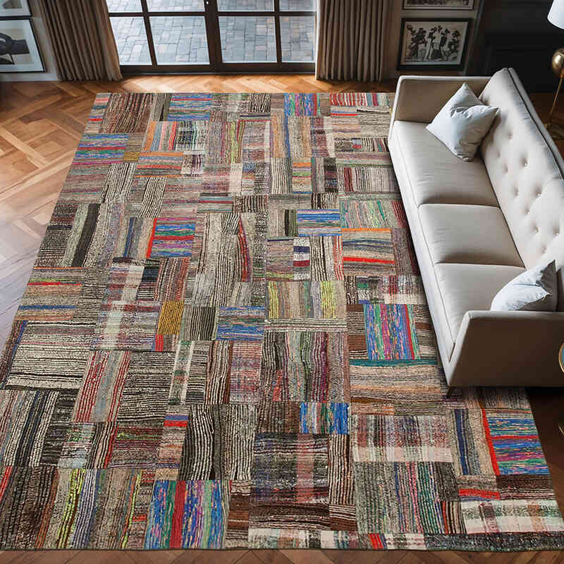 Alfombra Kilim De Retazos - 261 cm x 378 cm - K0058592