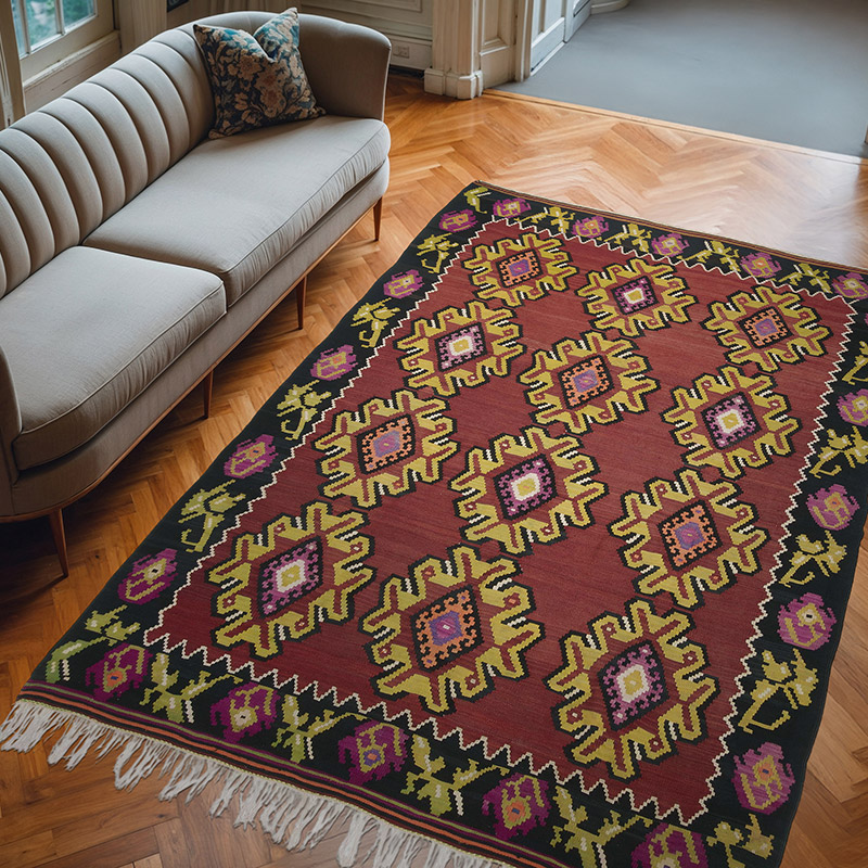 Vintage Kandira Kilim Rug - 7' 1" x 10'  (85" x 120") - K0059208
