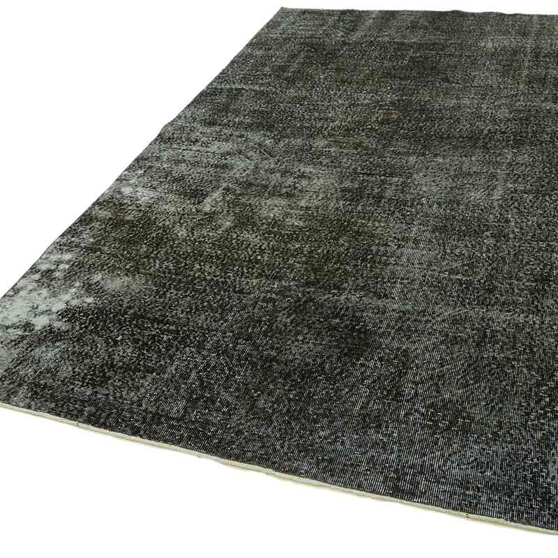 Black Over-dyed Vintage Hand-Knotted Turkish Rug - 5' 8" x 10' 9" (68" x 129") - K0059260
