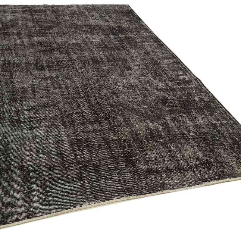 Black Over-dyed Vintage Hand-Knotted Turkish Rug - 6' 1" x 9' 9" (73" x 117") - K0059266