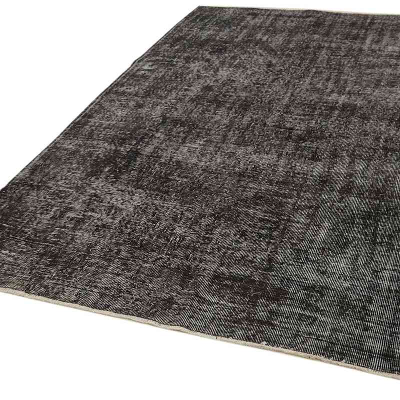 Black Over-dyed Vintage Hand-Knotted Turkish Rug - 6' 1" x 9' 9" (73" x 117") - K0059266