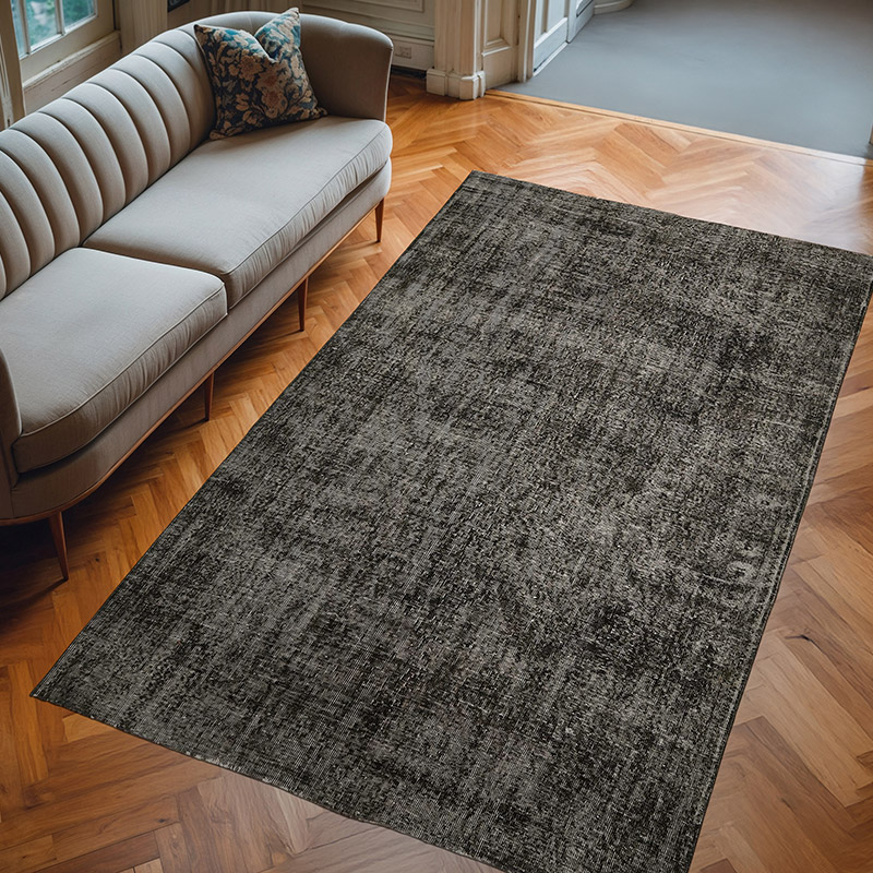 Siyah Boyalı El Dokuma Anadolu Halısı - 185 cm x 297 cm - K0059266