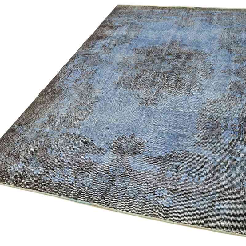 Blue Over-dyed Vintage Hand-Knotted Turkish Rug - 5' 3" x 9' 11" (63" x 119") - K0059271