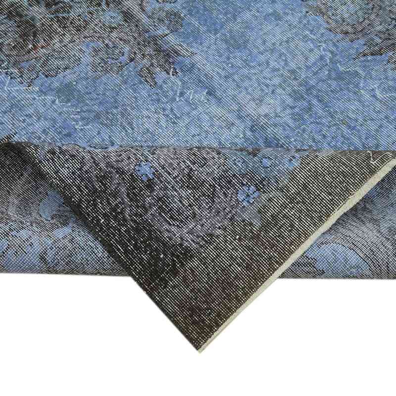 Blue Over-dyed Vintage Hand-Knotted Turkish Rug - 5' 3" x 9' 11" (63" x 119") - K0059271