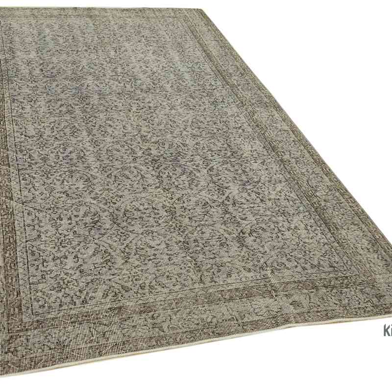 Grey Over-dyed Vintage Hand-Knotted Turkish Rug - 4' 11" x 8' 11" (59" x 107") - K0059273