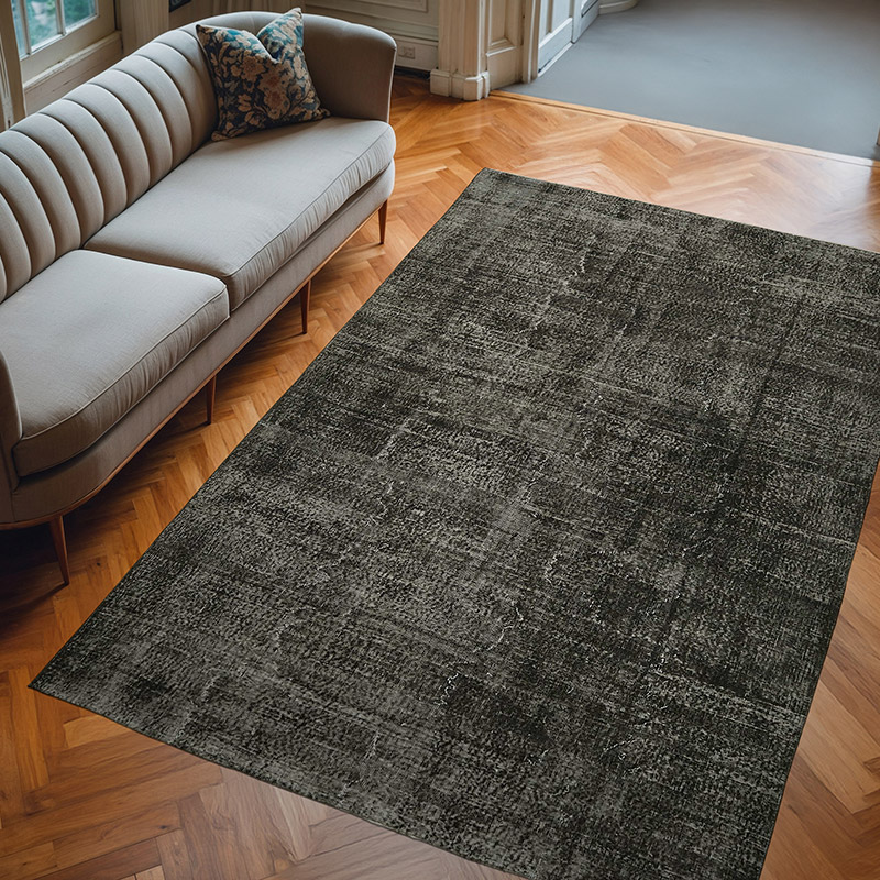 Over-dyed Vintage Hand-Knotted Turkish Rug - 6' 9" x 9' 10" (81" x 118") - K0059276