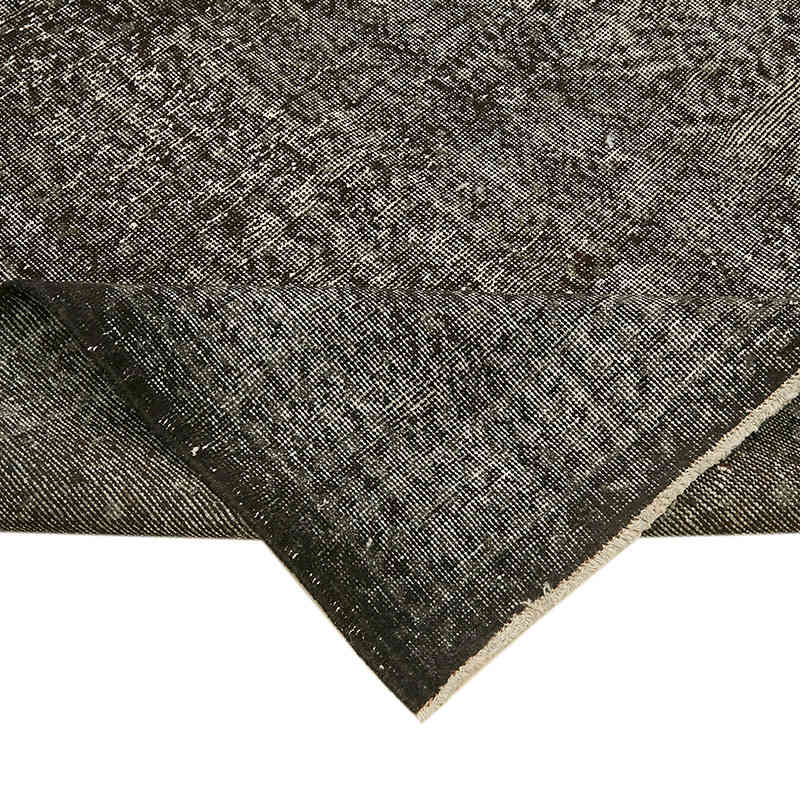 Black Over-dyed Vintage Hand-Knotted Turkish Rug - 5' 6" x 9' 9" (66" x 117") - K0059278