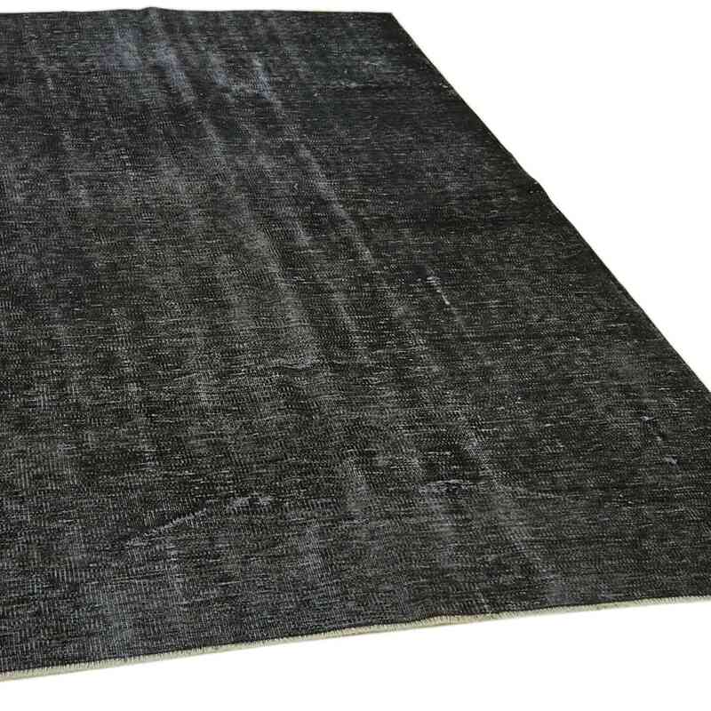 Black Over-dyed Vintage Hand-Knotted Turkish Rug - 5' 2" x 8' 3" (62" x 99") - K0059281
