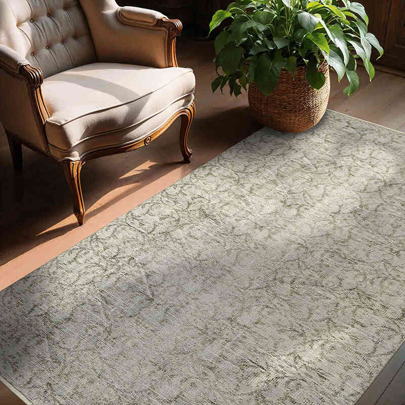 Azul claro Alfombra Turca Vintage Sobre-teñida - 143 cm x 211 cm - K0059287