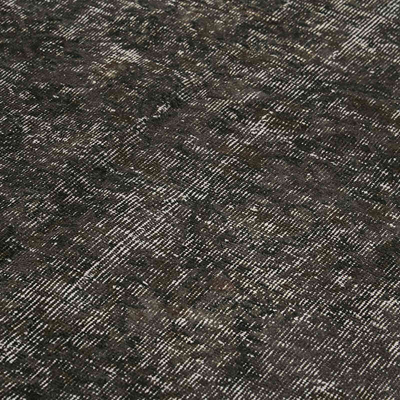 Black Over-dyed Vintage Hand-Knotted Turkish Rug - 6' 3" x 9' 9" (75" x 117") - K0059291