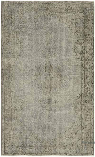 Gri Boyalı El Dokuma Anadolu Halısı - 151 cm x 247 cm