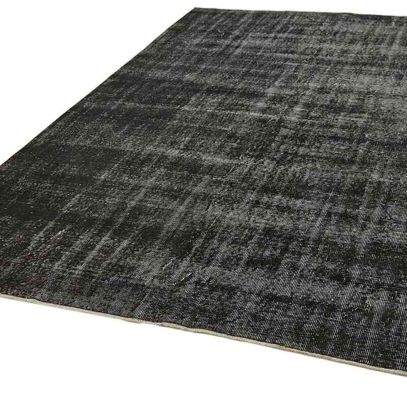 Negro Alfombra Turca Vintage Sobre-teñida - 209 cm x 304 cm - K0059296